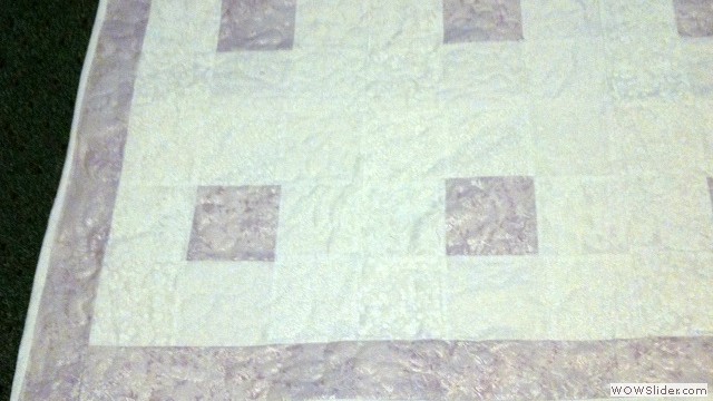 Close up of Baptism quilt